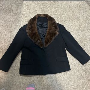 Mink Collar Blazer Jacket
